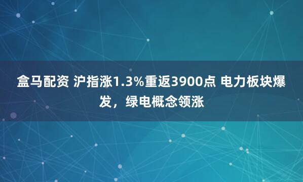 盒马配资 沪指涨1.3%重返3900点 电力板块爆发，绿电概念领涨
